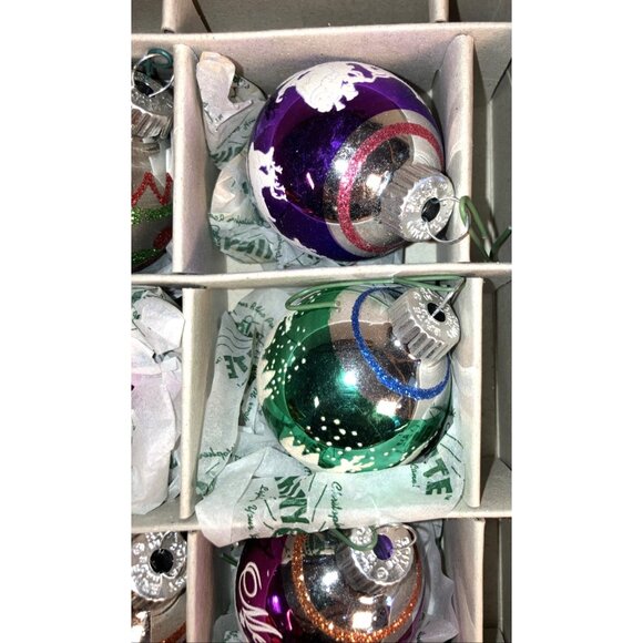 Christopher Radko Shiny Brite 12 Glass Christmas Tree Ornaments 2014 - Picture 6 of 12